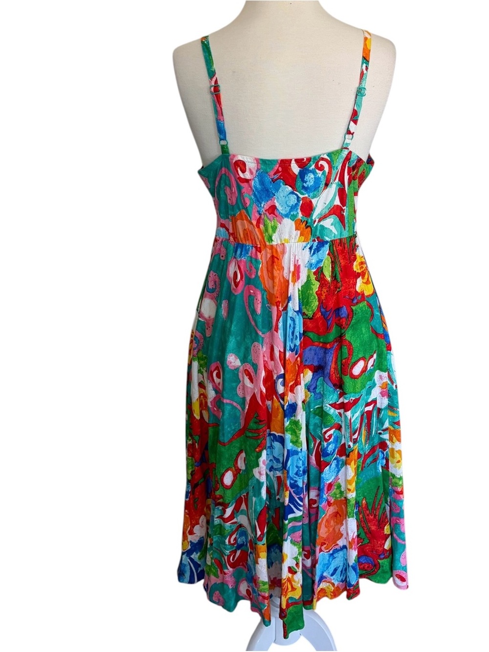 Vintage Jans World Origami Flower Colorful Artsy Vacation Travel Size L - Picture 3 of 9